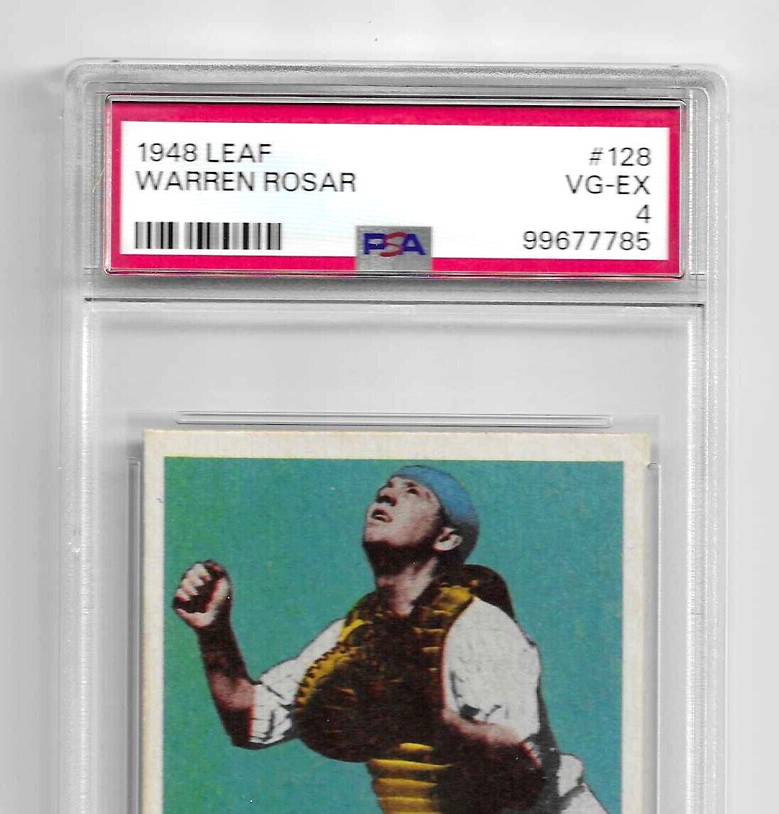 1948 Leaf Warren "Buddy" Rosar #128 Rookie VG - EX Base Set PSA 4