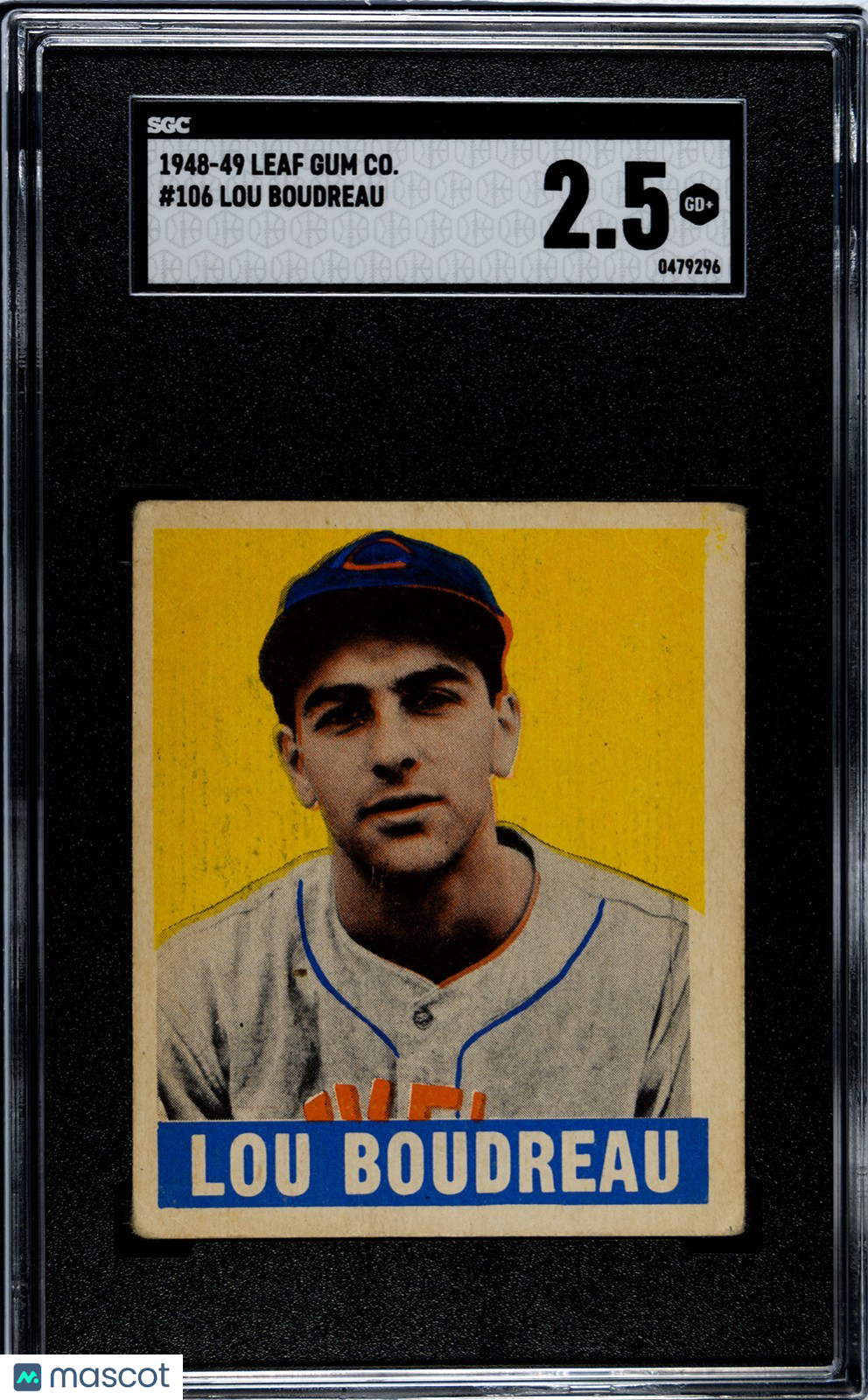 1948 Leaf Lou Boudreau #106 Rookie SGC 2.5