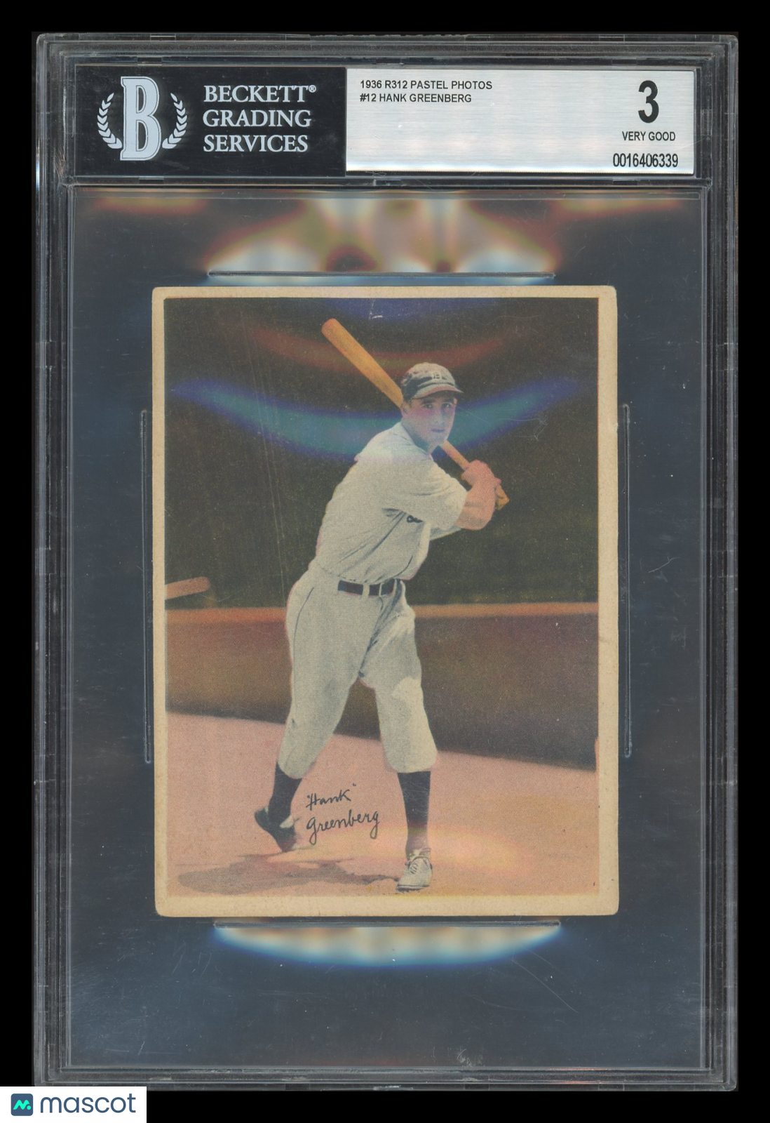 1936 R312 Pastel Photos Hank Greenberg #12 BVG 3