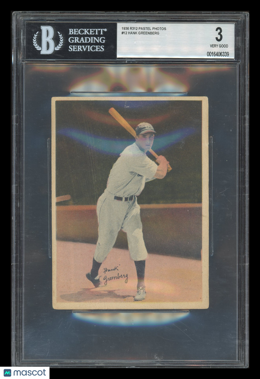 1936 R312 Pastel Photos Hank Greenberg #12 BVG 3