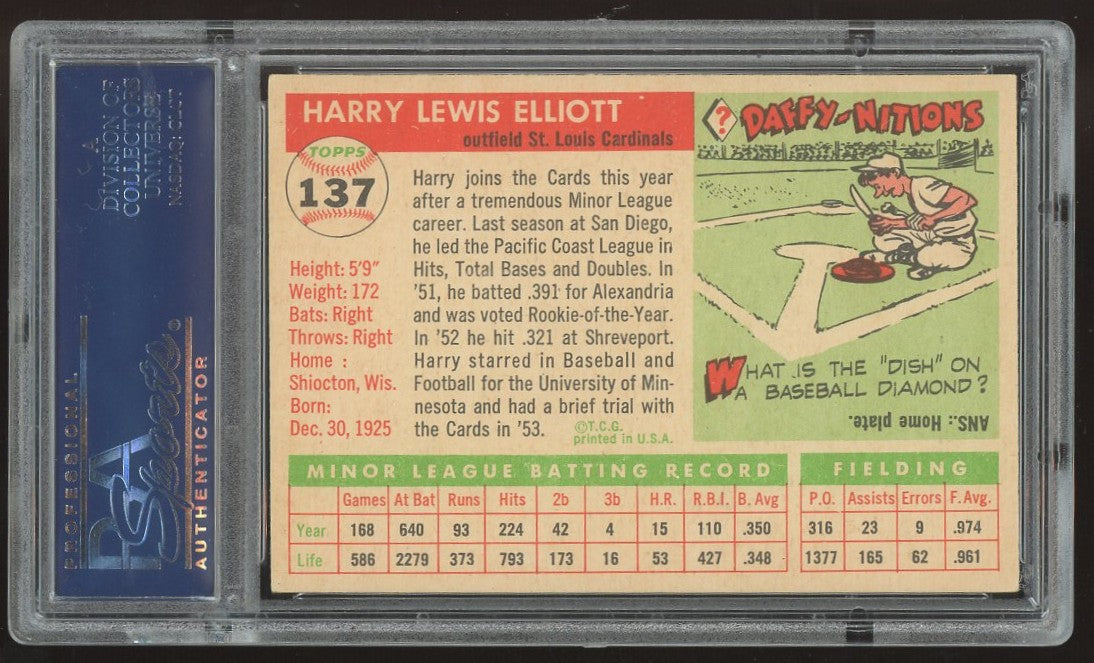 1955 Topps Harry Elliott #137 PSA 5