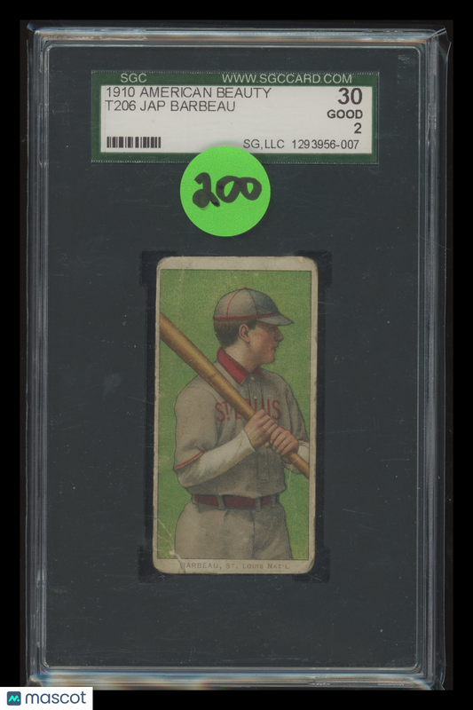 1910 American Beauty Cigarettes (T206) Jap Barbeau SGC 2