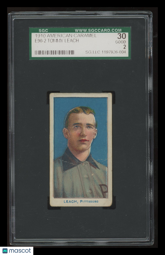 1910 American Caramel Co. (E90-2) Tommy Leach SGC 2
