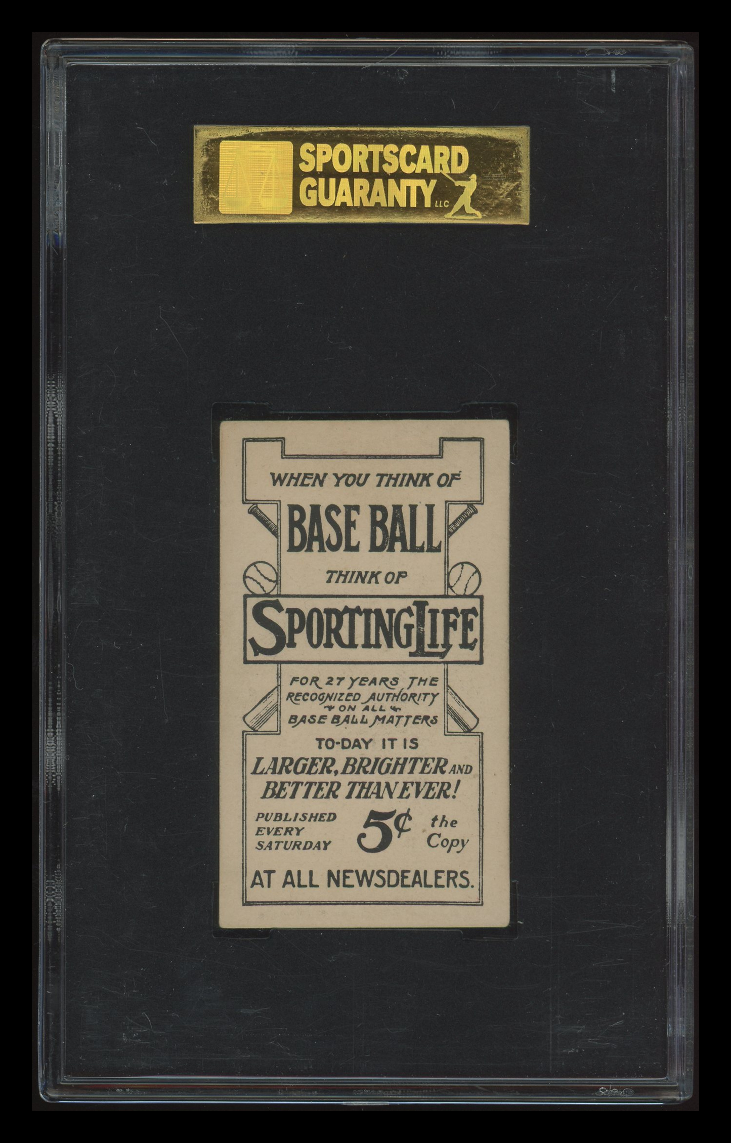 1910 Sporting Life (M116) Babe Adams Black Back SGC 4