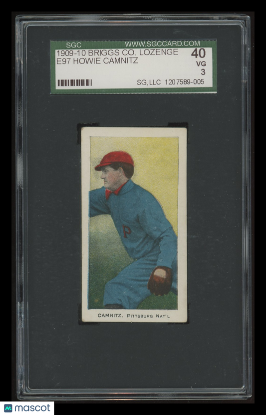 1909 Briggs Co. Lozenge (E97) Howie Camnitz SGC 3