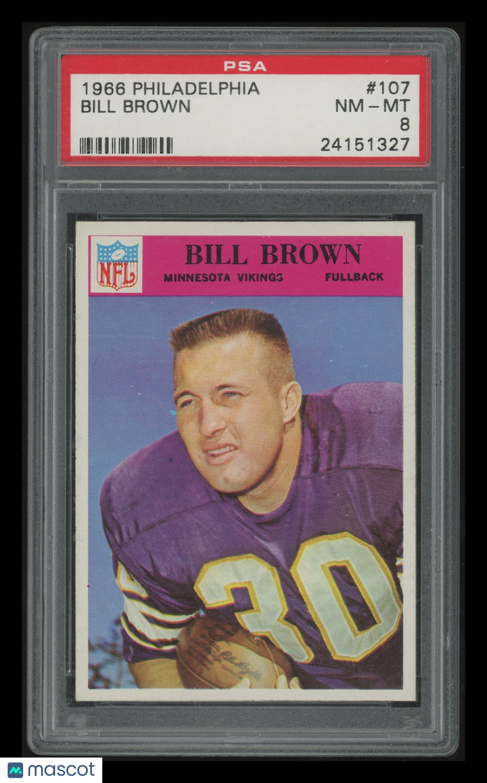 1966 Philadelphia Bill Brown #107 PSA 8
