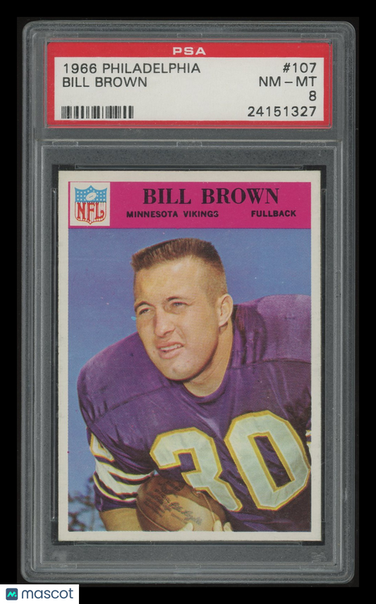 1966 Philadelphia Bill Brown #107 PSA 8