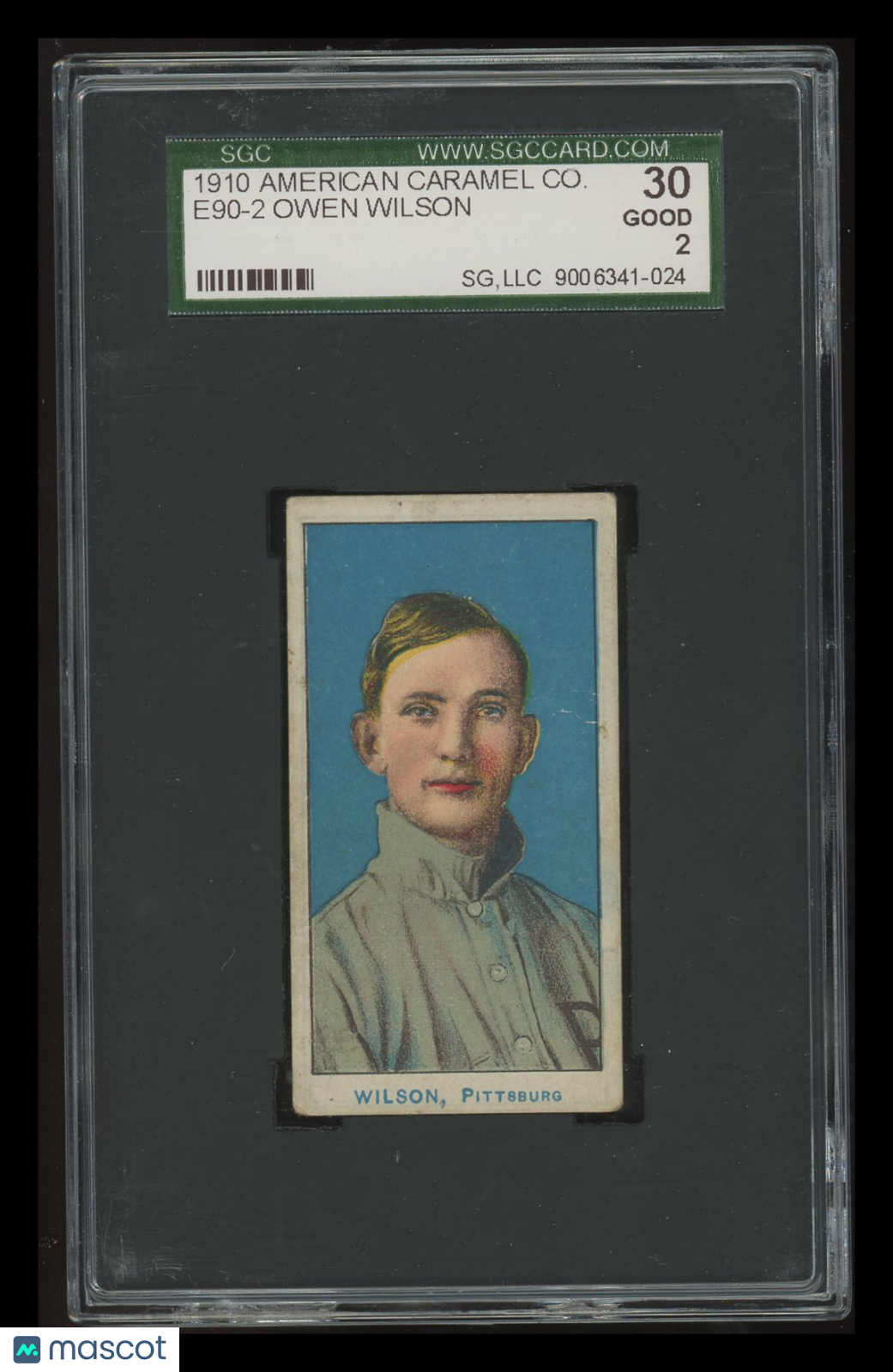 1910 American Caramel Co. (E90-2) Owen Wilson SGC 2