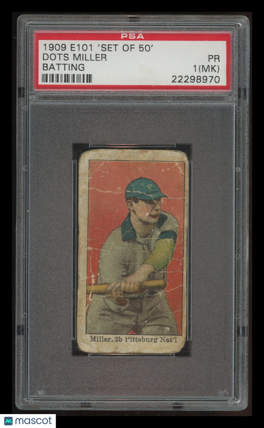 1909 E101 'set Of 50' Dots Miller Batting MK PSA 1
