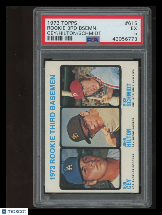1973 Topps Rookie 3RD Basemen #615 Cey Hilton Schmidt PSA 5