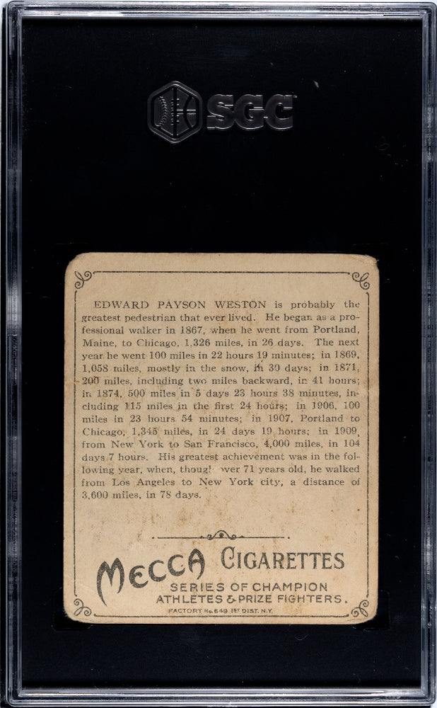 1910 Mecca Cigarettes (T218) Edward Weston SGC 2