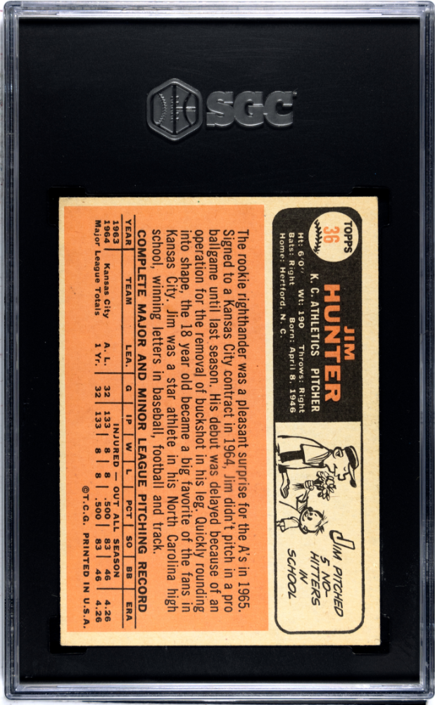 1966 Topps Jim Hunter #36 SGC 6.5