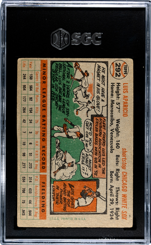 1956 Topps Luis Aparicio #292 SGC 3