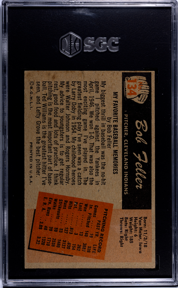 1955 Bowman Bob Feller #134 SGC 3