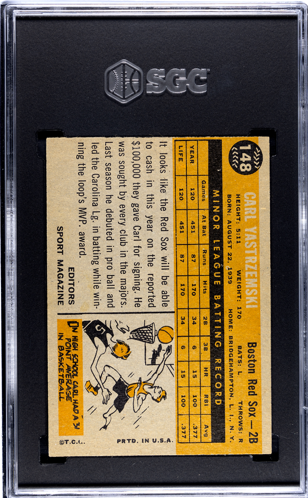 1960 Topps Carl Yastrzemski #148 SGC 4