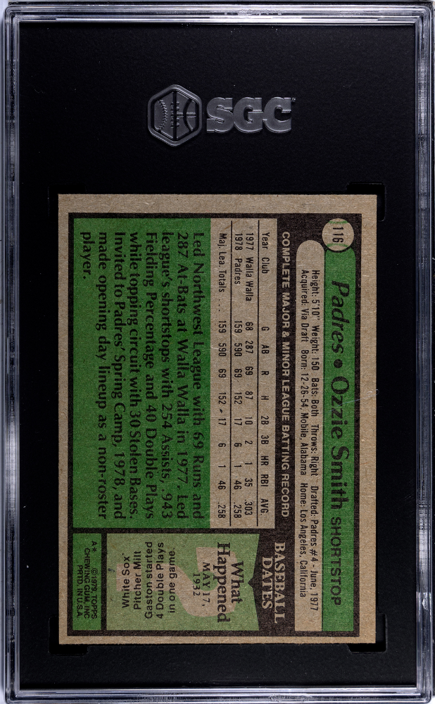 1979 Topps Ozzie Smith #116 SGC 6