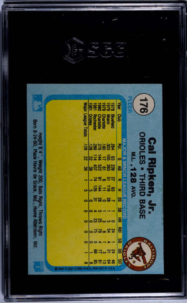 1982 Fleer Cal Ripken JR. #176 SGC 8