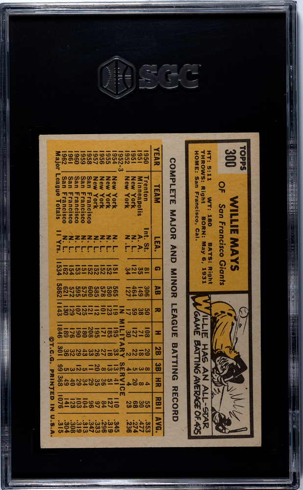 1963 Topps Willie Mays #300 SGC 6.5
