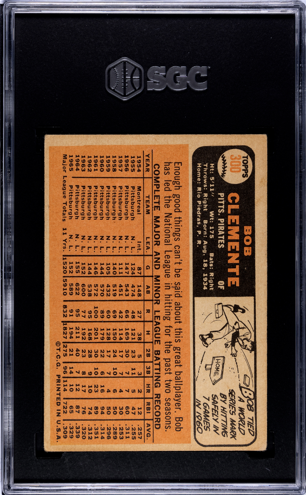 1966 Topps Bob Clemente #300 SGC 3