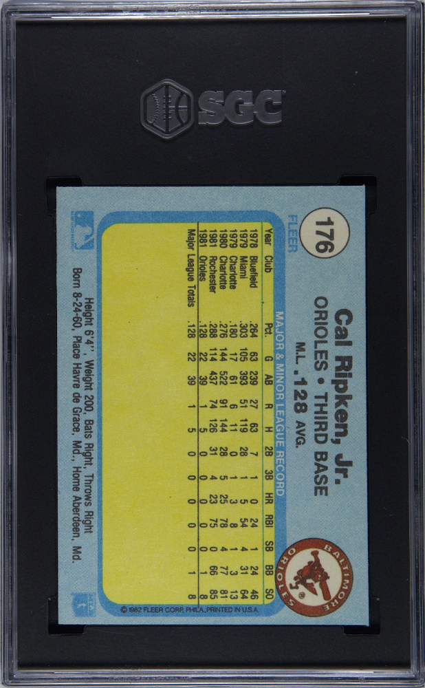 1982 Fleer Cal Ripken JR. #176 SGC 7