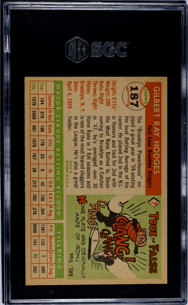 1955 Topps Gil Hodges #187 SGC 6