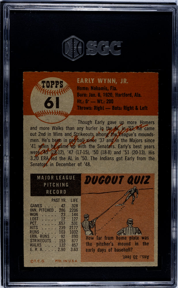 1953 Topps Early Wynn #61 SGC 2.5