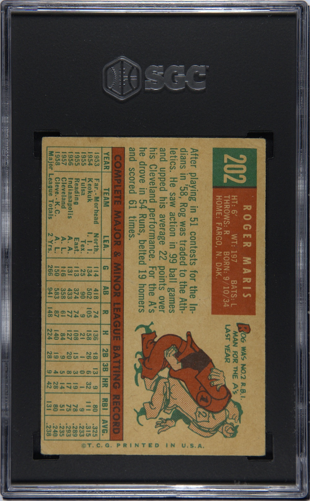 1959 Topps Roger Maris #202 SGC 1.5