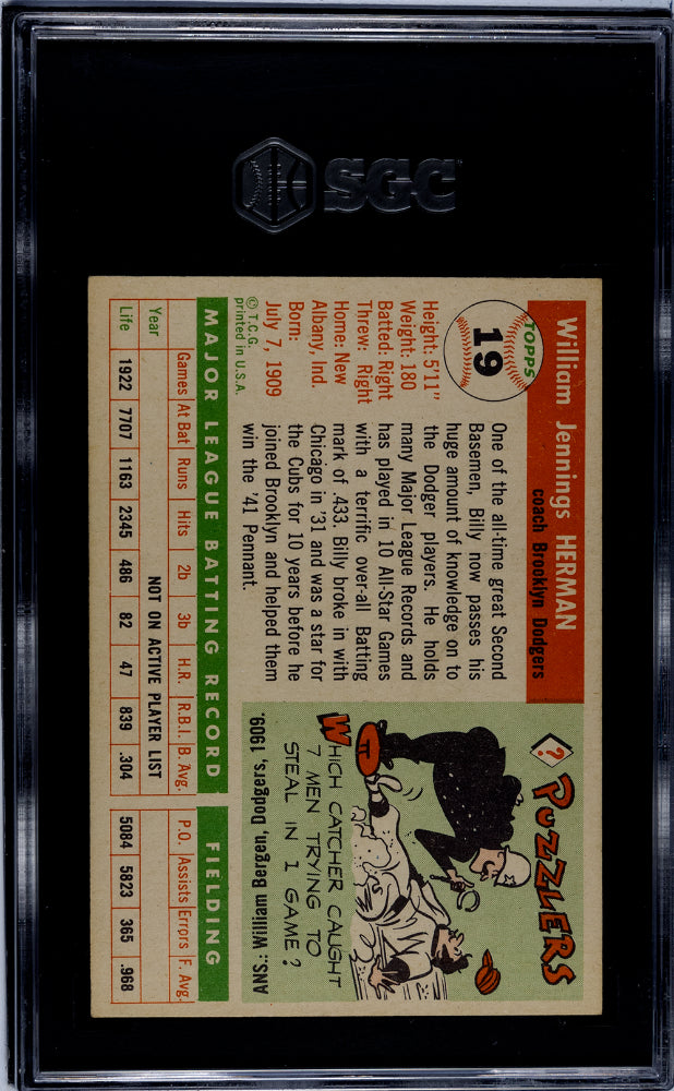 1955 Topps Billy Herman #19 SGC 5.5