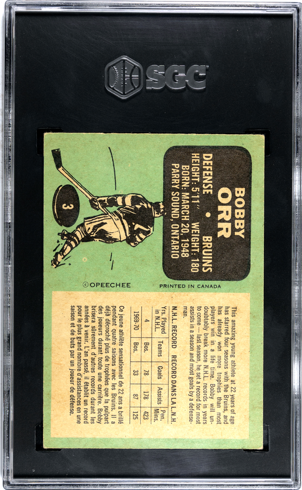 1970 O-Pee-Chee Bobby Orr #3 SGC 5
