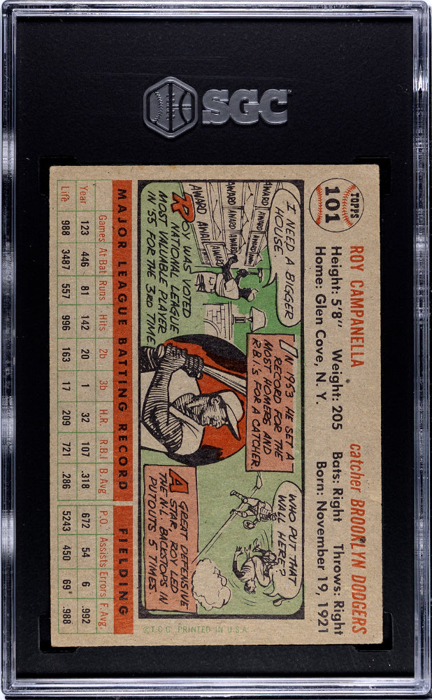 1956 Topps Roy Campanella #101 Gray Back SGC 3.5