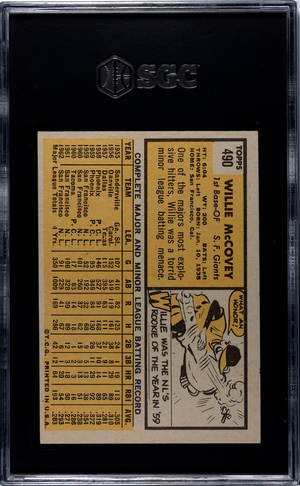 1963 Topps Willie Mccovey #490 SGC 4