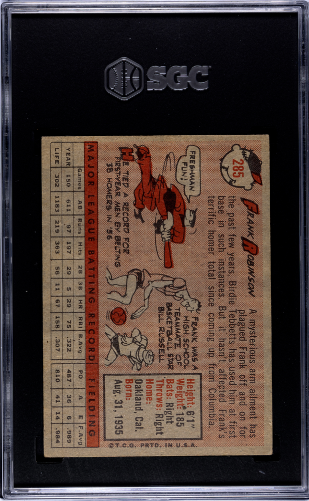1958 Topps Frank Robinson #285 SGC 6