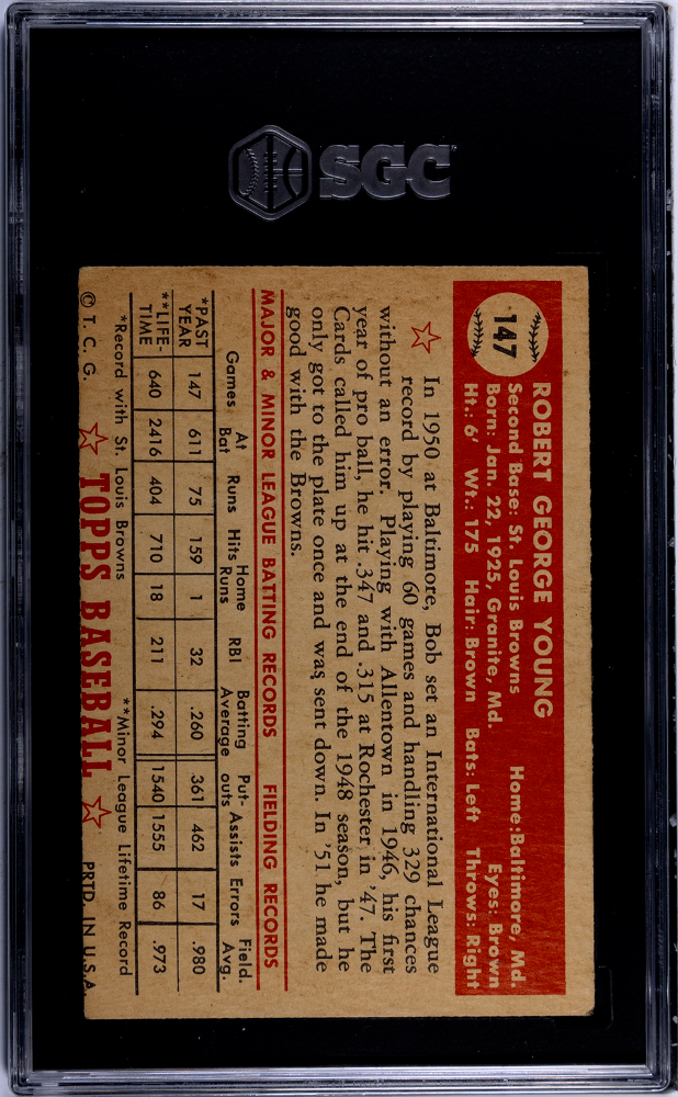 1952 Topps Bob Young #147 SGC 2.5