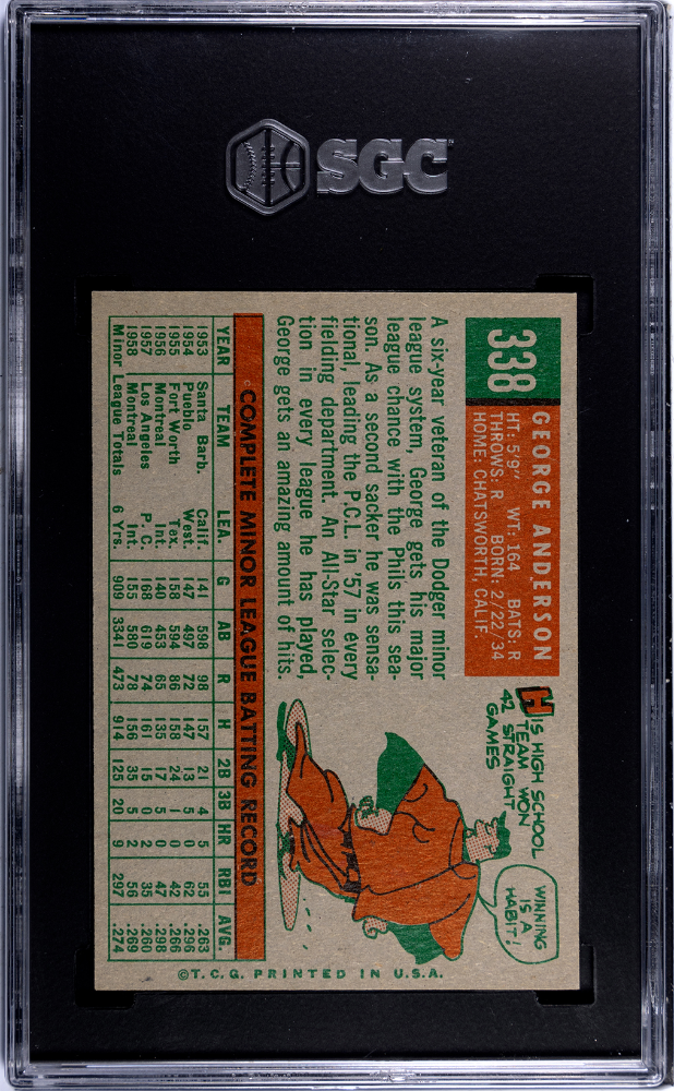 1959 Topps George Anderson #338 SGC 6
