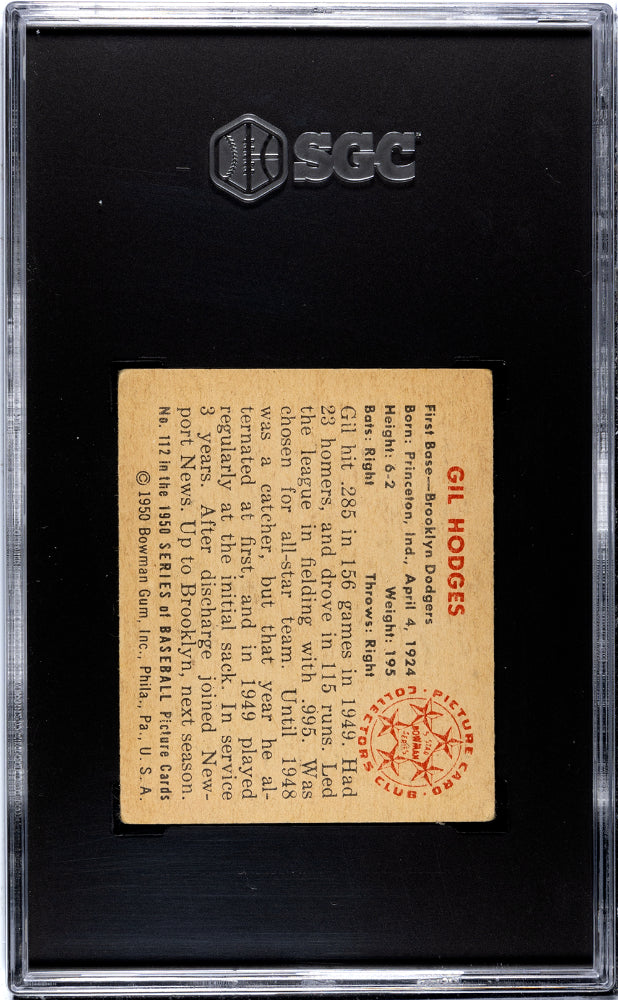 1950 Bowman Gil Hodges #112 SGC 4