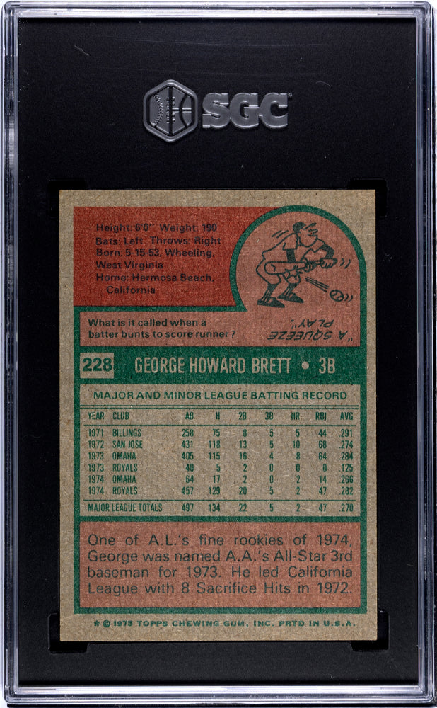 1975 Topps George Brett #228 SGC 6