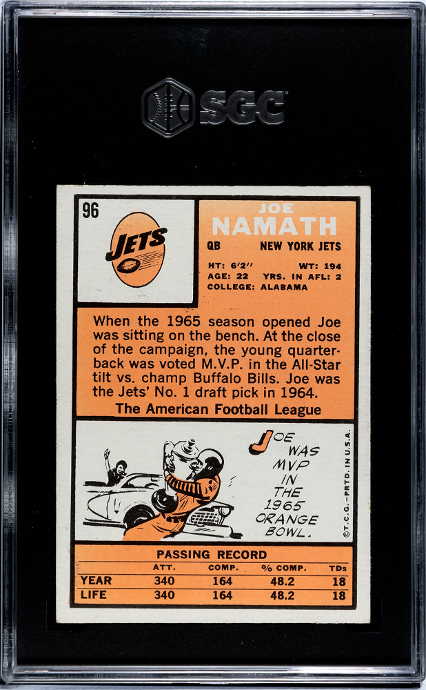 1966 Topps Joe Namath #96 SGC 6