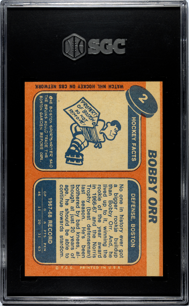 1968 Topps Bobby Orr #2 SGC 5