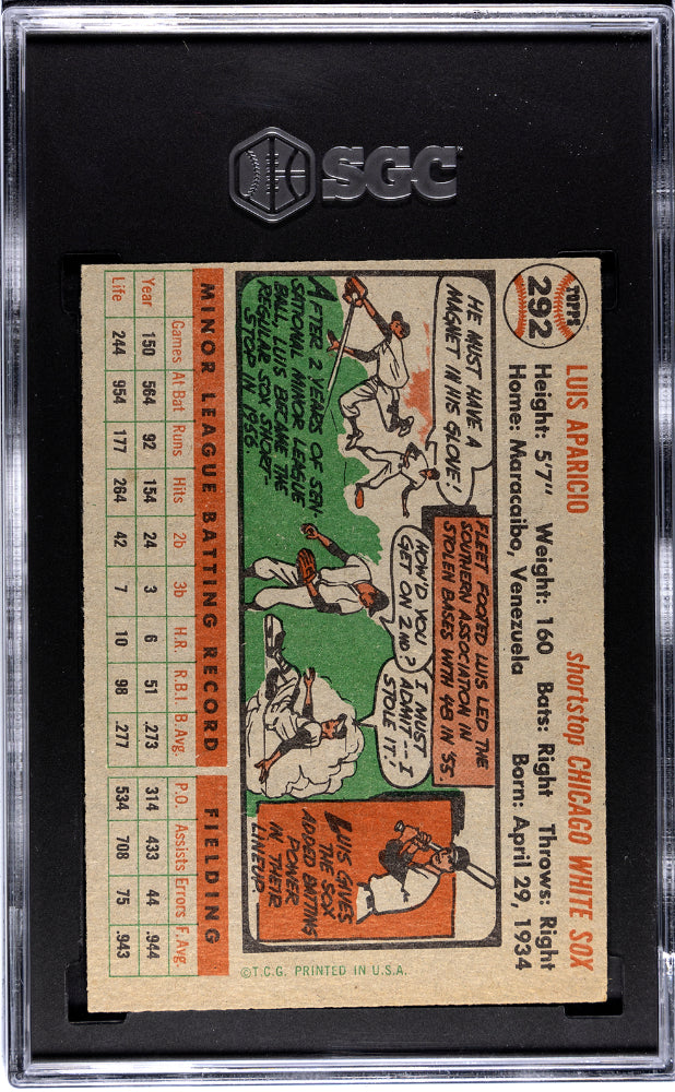 1956 Topps Luis Aparicio #292 SGC 4