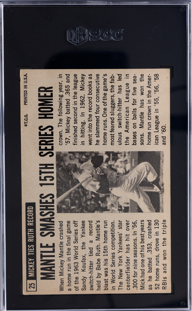 1964 Topps Giants Mickey Mantle #25 SGC 4