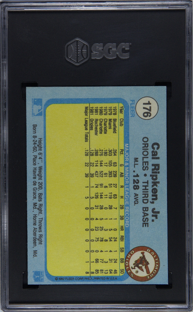 1982 Fleer Cal Ripken JR. #176 SGC 6.5