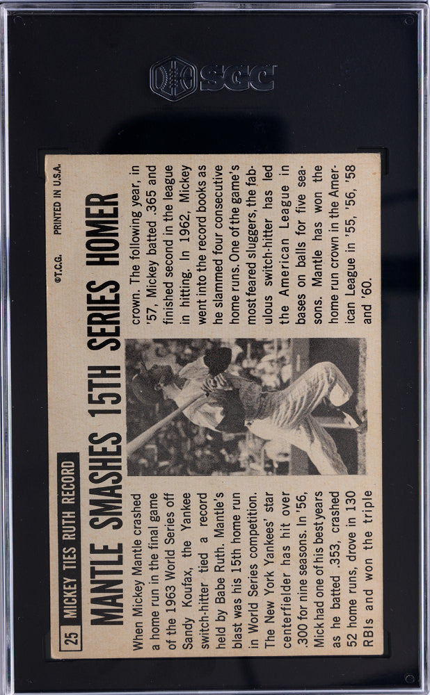1964 Topps Giants Mickey Mantle #25 SGC 4