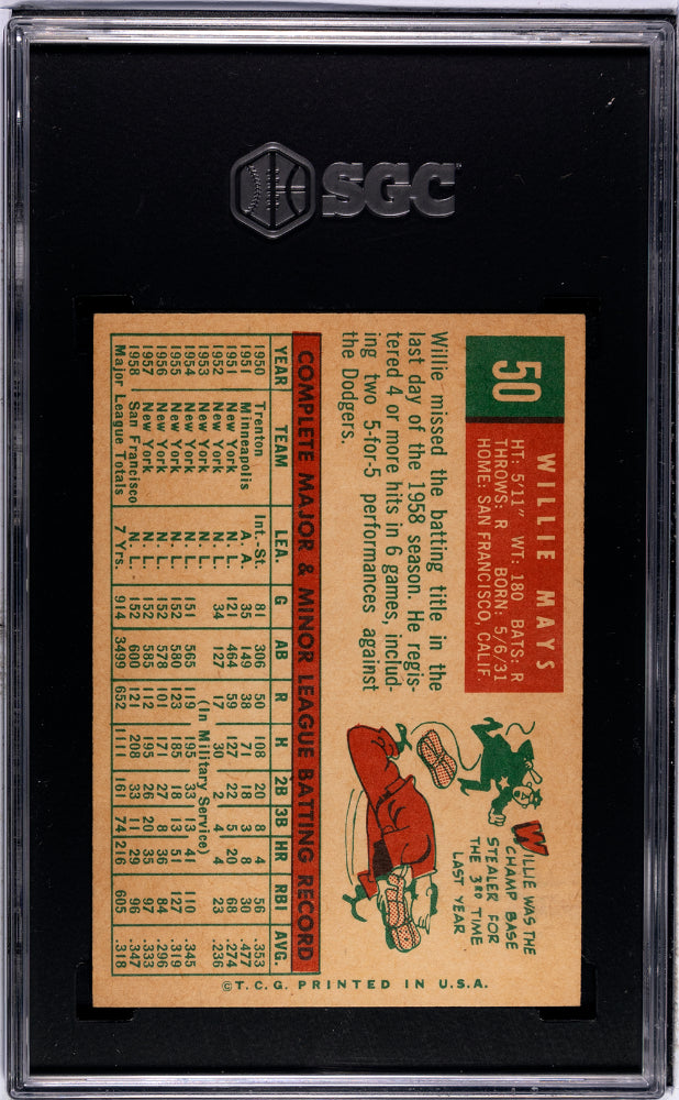 1959 Topps Willie Mays #50 SGC 6