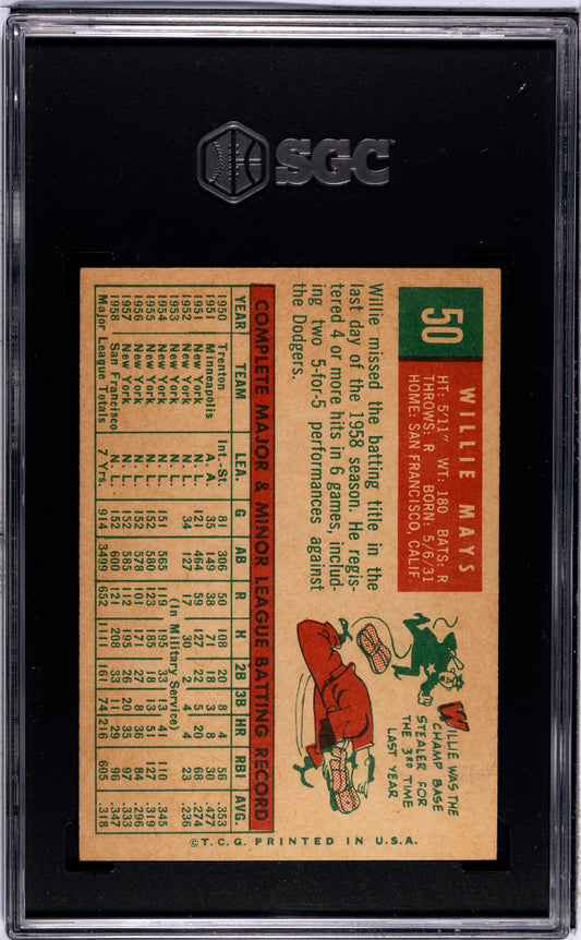 1959 Topps Willie Mays #50 SGC 6