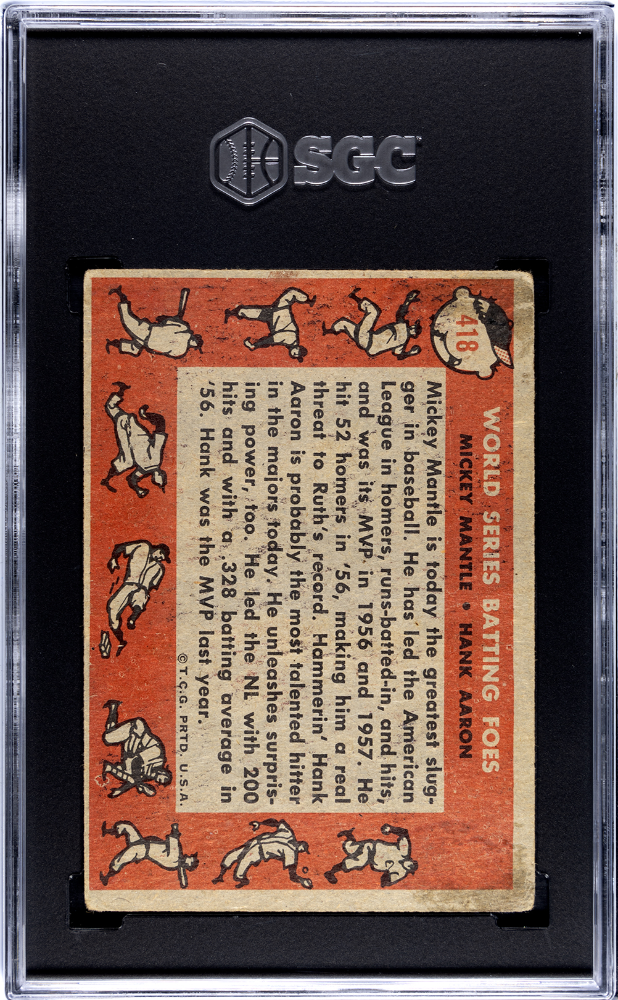 1958 Topps W. S. Batting Foes #418 SGC 1.5