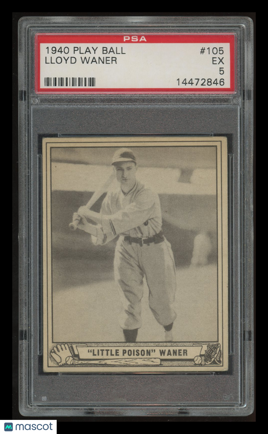 1940 Play Ball Lloyd Waner #105 PSA 5