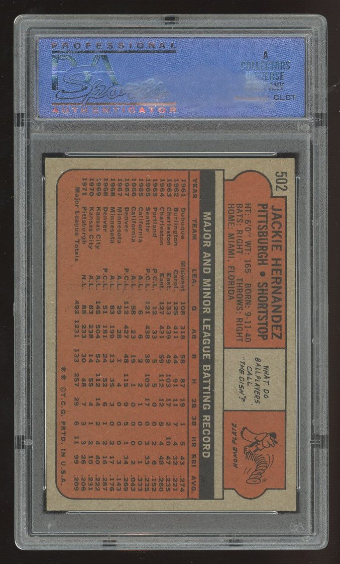1972 Topps Jackie Hernandez #502 PSA 7