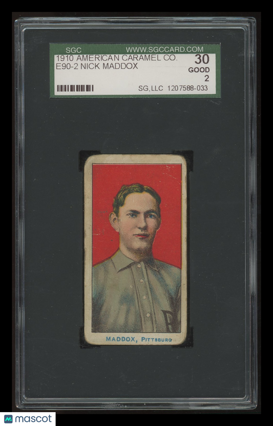 1910 American Caramel Co. (E90-2) Nick Maddox SGC 2