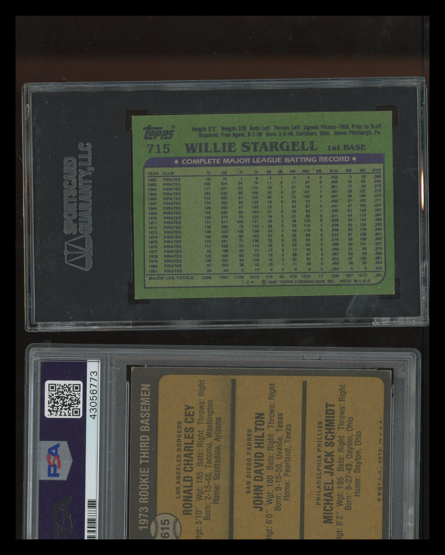 1973 Topps Rookie 3RD Basemen #615 Cey Hilton Schmidt PSA 5