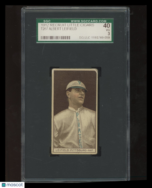 1912 Recruit Little Cigars (T207) Albert Leifield SGC 3